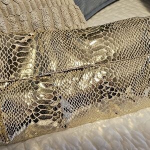 Gold Snakeskin Clutch